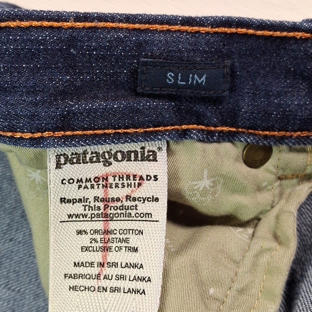 Patagonia Womens Slim Fit Organic Cotton Denim Jeans Dark Wash Indigo Size 32 - Picture 9 of 12